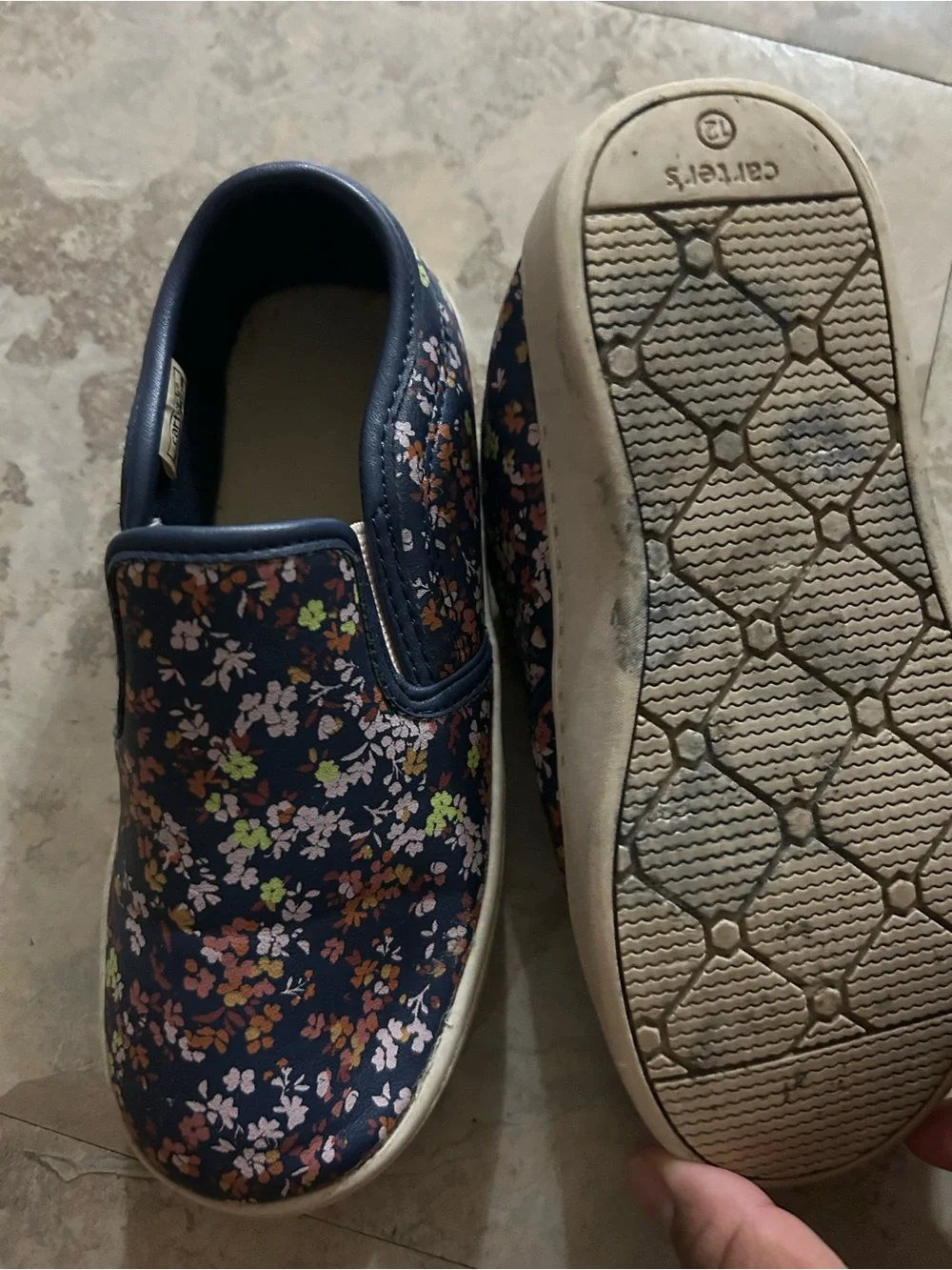 Carter's Navy Floral Slip-On Sneakers